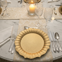 Assiette de Présentation en Plastique PP de 13 Pouces, Luxe, Durable et Réutilisable pour Mariages, Anniversaires, Dîners, Événements Intérieurs et Extérieurs, Fêtes à Domicile - Vente en Gros