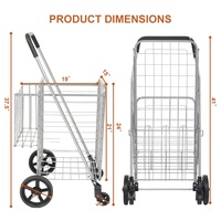 Chariot pliant de chariot de magasin 45KGS glissant l'usine portative faite sur commande pour des supermarchés emploient le tube carré de voiture de fil