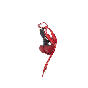 Portachiavi con Ciondolo a Forma di Cuore in Pelle Rossa, Accessorio di Moda, 2 Pezzi per Colore - Product Image 2