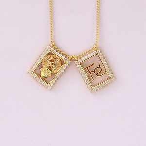 Nz1689 Collier Scapulaire Délicat Plaqué Or 18 carats avec Zirconium Cubique, Collier Marie, Médaille Miraculeuse, Bijou Religieux Catholique - Product Image 6