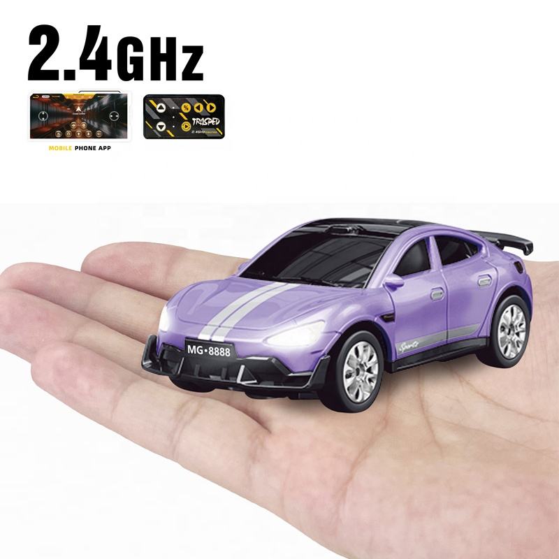 2.4G Full Scale RC Remote Control Metal Mini Car Racing Drift Model 1: ...