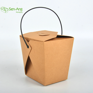 Cajas de papel Kraft desechables ecológicas al por mayor, 16oz, 26oz, 32oz, revestimiento UV para Fideos para llevar, envasado de alimentos enlatados personalizado - Product Image 5