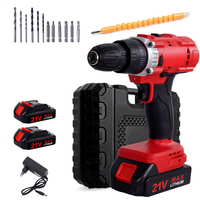 Perceuse sans fil à batterie lithium-ion 21V la plus vendue avec moteur sans balais, ensemble d'outils portables comprenant embouts de perçage et tournevis