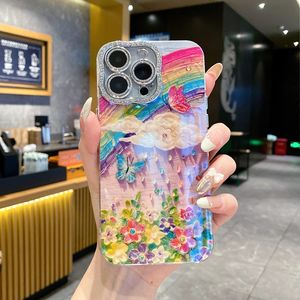 Custodia in morbido TPU con fiore di diamanti di lusso per <span class=keywords><strong>iPhone</strong></span> 16 Plus 15 Pro 14 Pro Max 13 Mini 12 11 Bling Girls <span class=keywords><strong>arcobaleno</strong></span> <span class=keywords><strong>Cover</strong></span> del telefono - Product Image 3