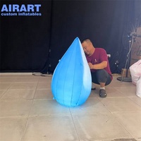 Vente en gros de décorations gonflables en forme de goutte d'eau, taille personnalisée, avec éclairage LED intégré