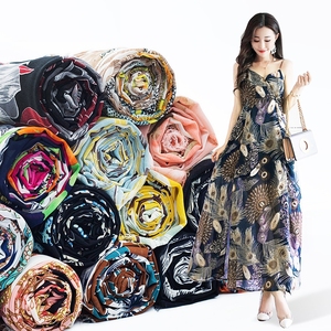 Chất Lượng Cao Breathable Floral In Kỹ Thuật Số Mềm Voan <span class=keywords><strong>Georgette</strong></span> Vải Cho Phụ Nữ Ăn Mặc - Product Image 1