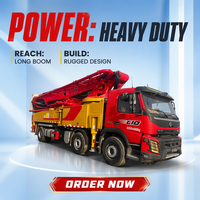 Camion pompe à béton mobile d'occasion fiable Sany 2020, 62m, 510HP, Diesel Euro V, 4 essieux, faible nombre d'heures de travail, pour la construction