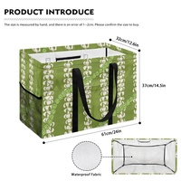 Sac fourre-tout réutilisable en polyester écologique grande capacité avec logo personnalisé Island Life, motif fleur Puakenikeni, idéal comme sac anti-poussière