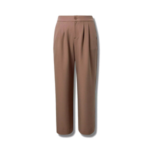 Pantalon en sergé tissé respirant taille mi-haute pour femme, 100 % coton, collection printemps, vente en gros, conception de logo personnalisée, approvisionnement en vrac, prêt à l'exportation - Product Image 1