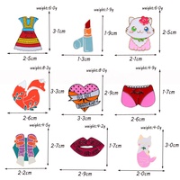Broche de alta calidad para mujer, falda de gato, zorro, lápiz labial, labios, dibujos animados, esmalte, Pin de solapa