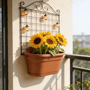 Drainage Design Minimalist <strong>Wall</strong> Mounted Plastic Hanging Planter Self Watering for Outdoor Indoor Garden Use Preventing Root Rot - Product Image 1