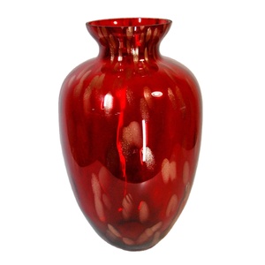 Florero de cristal para decorar cualquier ambiente diseño único producto artesanal italiano de excelente calidad color rojo - Product Image 1