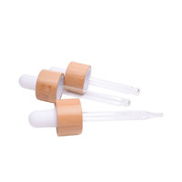 Flacons en verre transparents sérigraphiés de 5 ml à 100 ml pour crèmes et sérums visage, avec compte-gouttes en bambou