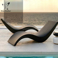 Chaise longue en rotin de haute qualité en forme de S, chaise longue en rotin