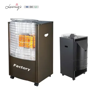 big size 3 or 4 burner propane liquefied gas fast heating large power indoor mobile full cover gas room heater