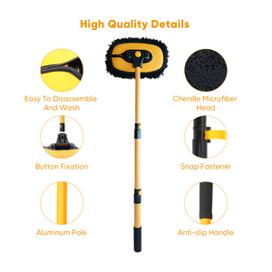 Kit spazzole per autolavaggio in microfibra guanto in ciniglia con manico lungo forniture per la pulizia dell'auto Kit per il lavaggio degli attrezzi per auto <span class=keywords><strong>accessori</strong></span> - Product Image 3