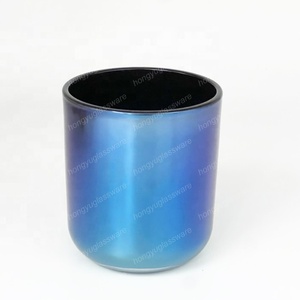 HONGYU Porte-bougies <span class=keywords><strong>en</strong></span> verre irisé noir Aura <span class=keywords><strong>de</strong></span> luxe 8 oz pour la décoration <span class=keywords><strong>de</strong></span> la maison et la fabrication <span class=keywords><strong>de</strong></span> bougies parfumées - Product Image 3
