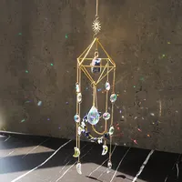 Jendela Hadiah Natal Bagus Jendela Penangkap Matahari Kuarsa Jendela Gantung Rinbow Kristal Bulan Prisma Penangkap Matahari Kerajinan Gj-14