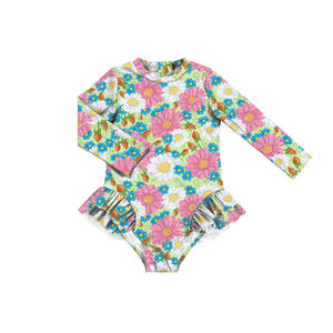 Trajes de Baño Modernos para Niñas Pequeñas, Traje de Baño con Flores y Cierre para Bebés, Niñas Pequeñas y Niñas, Ropa de Playa - Product Image 1