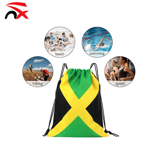 Sac de sport promotionnel avec drapeau, 34*42cm, en Oxford 210D, portable, imperméable, sac de <span class=keywords><strong>voyage</strong></span> à cordon avec drapeau jamaïcain - Product Image 6