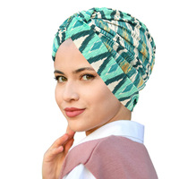 Topi Kerudung Baru Motif Bunga Jacquard 100% Poliester, Topi Kemoterapi, Kupluk Rajut, Penutup Kepala Serbaguna