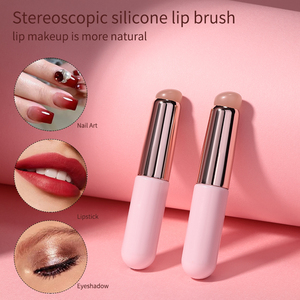 Private Label Silicone Lip Brush with Cap <b>Clear</b> Handle for Lip <b>Gloss</b> Makeup - Product Image 3