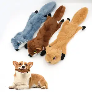 새로운 도착 여우 디자인 애완 동물 갈기 이빨 장난감 대화 형 개 삐걱 거리는 장난감 봉제 개 씹는 장난감
