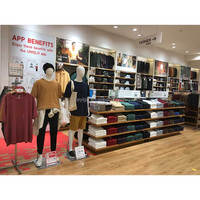 Présentoir de meubles en Jeans, Table d'exposition de magasin de vêtements, professionnel et moderne, service utilisable au détail