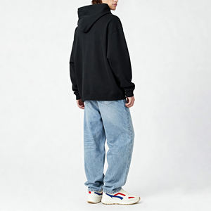 Vente en gros de sweats à capuche unisexes amples, derniers modèles d'automne-hiver, essentiels en polaire, sweats à capuche oversize à épaules tombantes, sweats à capuche lourds pour hommes - Product Image 3