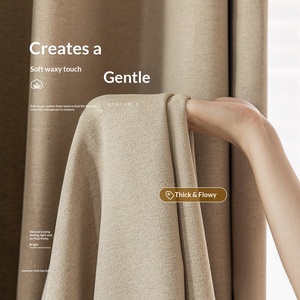 Cortinas de Lino y Algodón Estilo Japonés, Opacas, Gruesas, de Color Sólido, con Pliegues Coreanos, Personalizables, Novedad 2024 para Sala de Estar - Product Image 5