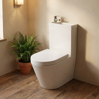 WC combiné deux-en-un en céramique à double chasse avec siphon en S et en P, pour salle de bain, de style européen