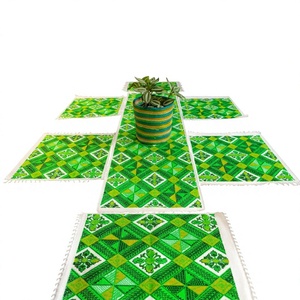 New Model Modern Geometric Woven Jute <b>Table</b> <b>Runner</b> with Fringe Edge Reusable & Washable for Home & Hotel Dining Rooms - Product Image 1