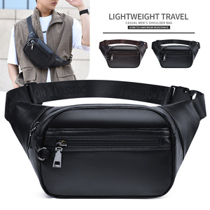 Men's Chest Bag PU Waterproof Lightweight Travel Casual Shoulder Bag For Outdoor Commuter Use - Product Image 2