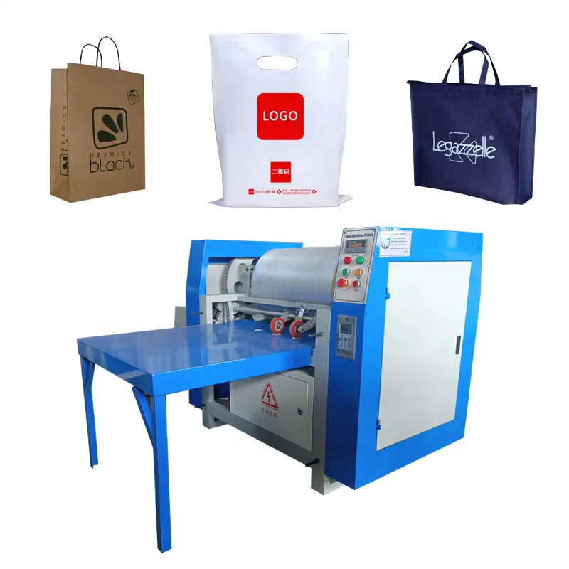 Machine de sac de papier d'automation avec la machine d'impression sur la machine d'impression de sac en plastique de sacs petite