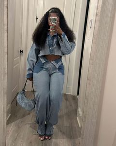 Conjuntos de Mezclilla de Alta Calidad TS1319 para Mujer, Conjunto de Dos Piezas de Manga Larga y Jeans, Conjuntos Casuales de Ropa Urbana para Chicas - Product Image 2