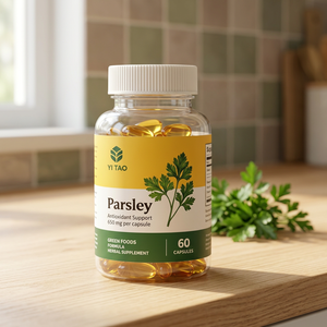 Capsules de soutien antioxydant à la persil – 650 mg par capsule, formule Green Foods, complément alimentaire à base de plantes, 60 unités - Product Image 1