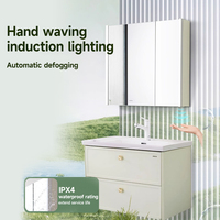 Miroir de salle de bain LED vert ARROW de taille personnalisée Miroir de courtoisie durable pour toilettes Miroir de courtoisie avec design de salle de bain LED