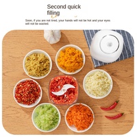 Hachoir à ail électrique premium et efficace en plastique, mini-gadget de cuisine robuste pour hacher l'ail et les légumes, usage domestique