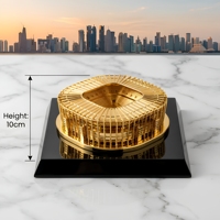 Trofeo Metálico de Lujo Personalizado y Duradero, Modelo de Estadio, Chapado en Oro de 24K, Grabado con Láser y Pulido, para Campeones y Coleccionistas