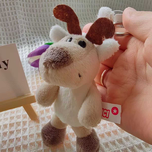 In Stock Super <b>Soft</b> Xmas Moose Antler Plush Keychain Plush <b>Toys</b> 4inch <b>Stuffed</b> Animal <b>Toys</b> <b>Soft</b> Cute Arcade Game for Party Favor - Product Image 1