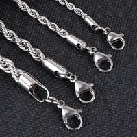Collier en chaîne torsadée en or vermeil plaqué or 14k 18k en acier inoxydable de 2 mm 3 mm 4 mm 5 mm sur mesure en gros