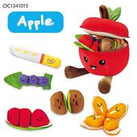Neugeborenen Montessori Obst- und Gemüsesortier-Spielset mit kognitiver Klassifizierung, Plüschspielzeug mit Sound und individuellem Logo