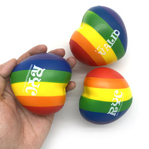 كرة مضادة للتوتر صغيرة ملونة على شكل قلب مع طباعة شعار مخصص، كرات إسفنجية من البولي يوريثان للدعاية والإعلان، هدية على شكل قلب - Product Image 2