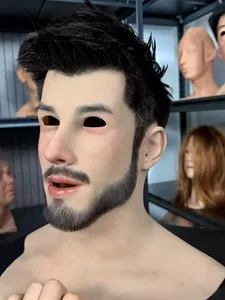 Máscara de Silicona Realista con Barba, Máscara Facial Masculina de Cabeza Completa para Halloween, Cosplay y Teatro - Product Image 5
