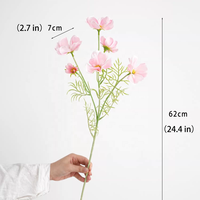 Bunga Daisy Buatan 6 Tangkai Kecil Segar Alami, Kain Sutra Buatan Tangan, Gerbera Palsu, Dekorasi Pernikahan, Rangkaian Bunga