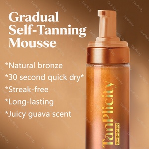 <span class=keywords><strong>Mousse</strong></span> bronzante à effet scintillant moyen rapide, marque privée, <span class=keywords><strong>mousse</strong></span> bronzante transparente, vegan, teint instantané, gant bronzant noir - Product Image 2