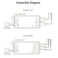 Contrôleur LED Miboxer PZ2 2 en 1 20A Zigbee 3.0 2.4G DC12-48V, luminosité et température de couleur réglables, gradation PUSH, garantie 5 ans