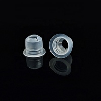 Bouchon de bouteille anti-fuite en PE de 18 mm avec insert compte-goutte et tampon de nettoyage, joint intérieur en plastique transparent pour flacon pipette, personnalisable