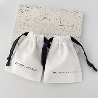 Sacs Personnalisés en Coton Mousseline Biologique Recyclé, Petites Housses à Cordon en Toile de Lin, Sacs Anti-Poussière pour Bougies avec Logo pour Cadeaux et Bijoux