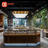 Vitrine de présentation de bijoux en verre trempé sur mesure pour îlot, comptoir de magasin et centre commercial